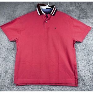 Tommy Hilfiger  Collared Polo Shirt Size‎ Small S Mens Red Preppy